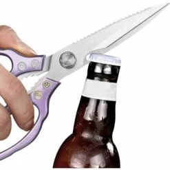 OCXIN Multifunktionale Haushaltsschere,Hochwertige Küchenschere Aus Edelstahl Mit Gezackter Funktion, Spülmaschinenfest (Purple) -Angebote Schneidwerkzeug Store 58107619 4