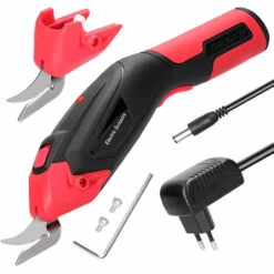 HAPPYSHOPPING Tragbarer Multifunktionaler Elektrischer Stoffschneider,Roter EU-Stecker - Roter EU-Stecker