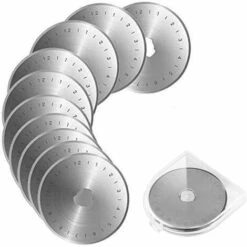 BARES Rotary Cutter 45 Mm Fabric Cutter With Set Of 5 Spare Blades, Cutting Mat And Protective Mechanism (Blade)