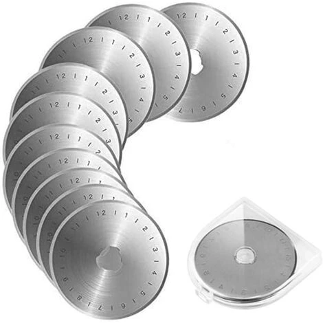 BARES Rotary Cutter 45 Mm Fabric Cutter With Set Of 5 Spare Blades, Cutting Mat And Protective Mechanism (Blade) 1 BARES Rotary Cutter 45 Mm Fabric Cutter With Set Of 5 Spare Blades, Cutting Mat And Protective Mechanism (Blade)