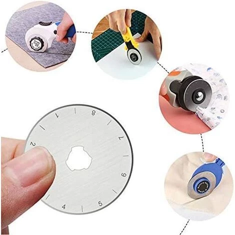 BARES Rotary Cutter 45 Mm Fabric Cutter With Set Of 5 Spare Blades, Cutting Mat And Protective Mechanism (Blade) 4 BARES Rotary Cutter 45 Mm Fabric Cutter With Set Of 5 Spare Blades, Cutting Mat And Protective Mechanism (Blade) – Bild 4