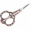 BEARSU 1pc Edelstahlschere Vintage Blume Klassische Stickereischere Stickereischere Handschere (rote Bronze)