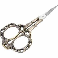 BEARSU 1pc Edelstahlschere Vintage Blume Klassische Stickereischere Stickereischere Handschere(Grüne Bronze)