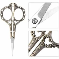 BEARSU 1pc Edelstahlschere Vintage Blume Klassische Stickereischere Stickereischere Handschere(Grüne Bronze) -Angebote Schneidwerkzeug Store 59193470 3