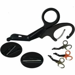 BEARSU Medizinische Schere, Medizinische Verbandschere Edelstahl Gazeschere Gebogen EMT 7,2 Zoll Für Arzt Oder Krankenschwester, Notaufnahme Oder Outdoor-Camp (Schwarz) -Angebote Schneidwerkzeug Store 59194918 5