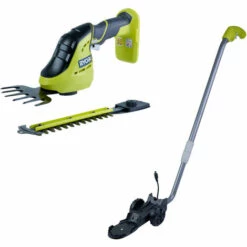 RYOBI Akku-Gras- Strauchschere OGS1822 Inkl. Fahrstock, Gartenschere RPA1822, Kompakt Und Leicht, 18V