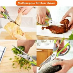 BF Multifunktionale Küchenschere Feiner Edelstahl Geflügelschere Mehrzweck Fleischschere Flaschenöffner (Grün) -Angebote Schneidwerkzeug Store 60668205 5