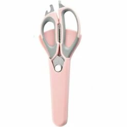 BF Multifunktionale Küchenschere Feiner Edelstahl Geflügelschere Mehrzweck Fleischschere Flaschenöffner (Rosa)
