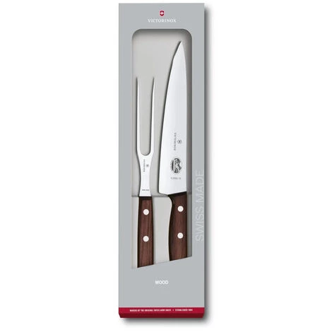 VICTORINOX Wood Tranchier-Set 2-teilig 19 Cm Tranchiermesser Bratengabel Holz 1 VICTORINOX Wood Tranchier-Set 2-teilig 19 Cm Tranchiermesser Bratengabel Holz