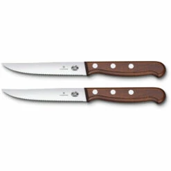 VICTORINOX Wood Steakmesser-Set 5.1230.12G 2-teilig Wellenschliff 12cm