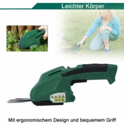 UISEBRT Akku Grasschere Strauchschere Set Rasenschere Mit Stiel Räder, Elektrische Strauchtrimmer Heckenschere Gras-Schere -Angebote Schneidwerkzeug Store 61240889 3