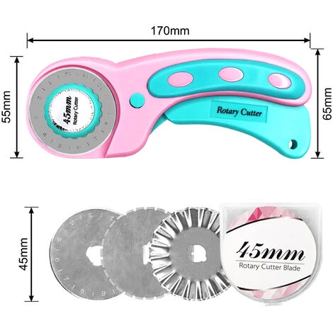 UISEBRT UISRBRT Rollschneider Set - 45mm Komplett Rollmesser DIY Stoffschneider Tool Kit Mit Rollklinge, A2 Schneidematte, Patchwork-Lineal, 20 Stoffclips + 5 Ersatzklingen Für Stoff, Papier, Leder 2 UISEBRT UISRBRT Rollschneider Set - 45mm Komplett Rollmesser DIY Stoffschneider Tool Kit Mit Rollklinge, A2 Schneidematte, Patchwork-Lineal, 20 Stoffclips + 5 Ersatzklingen Für Stoff, Papier, Leder – Bild 2