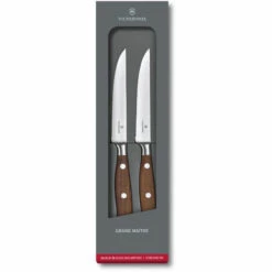 VICTORINOX Grand Maître Wood Steakmesser Set 12 Cm Messer Wellenschliff