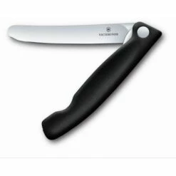 VICTORINOX Swiss Classic Gemüsemesser Faltbarer Griff Messer Gerader Schliff Schwarz - Schwarz