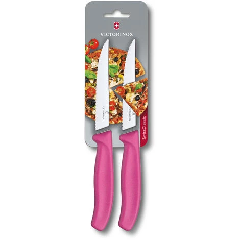 VICTORINOX Swiss Classic Gourmet Pizza-/ Steakmesser Set 2-tlg 6.7936.12L5 Pink - Pink 1 VICTORINOX Swiss Classic Gourmet Pizza-/ Steakmesser Set 2-tlg 6.7936.12L5 Pink - Pink