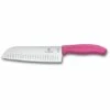 VICTORINOX SwissClassic Santokumesser 6.8526.17L5B Kullenschliff 17 Cm Pink - Pink