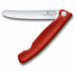 VICTORINOX Swiss Classic Gemüsemesser Faltbarer Griff Messer Wellenschliff - Rot