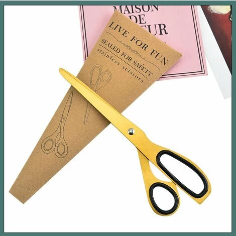 ILOVEMILAN Goldene Edelstahlschere Haushalt Büro Bandschneideschere Asymmetrie Stoff Schneiderei Schneiderschere Schneidwerkzeuge 3 ILOVEMILAN Goldene Edelstahlschere Haushalt Büro Bandschneideschere Asymmetrie Stoff Schneiderei Schneiderschere Schneidwerkzeuge – Bild 3
