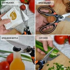 WERKZEUGE Hochleistungs-Küchenschere, Neue Scharfe Professionelle Mehrzweck-Küchenschere Aus Edelstahl Mit Klingenabdeckung Für Huhn, Fisch, Fleisch, Gemüse, Kräuter, Knochen, Nüsse -Angebote Schneidwerkzeug Store 63916346 4