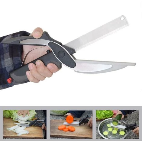 WERKZEUGE Cleverer Cutter, 2-in-1-Chopper-Cutter Und Multifunktions-Küchenschere Ersetzen Ihre Küchenmesser Und Ihr Schneidebrett 2 WERKZEUGE Cleverer Cutter, 2-in-1-Chopper-Cutter Und Multifunktions-Küchenschere Ersetzen Ihre Küchenmesser Und Ihr Schneidebrett – Bild 2