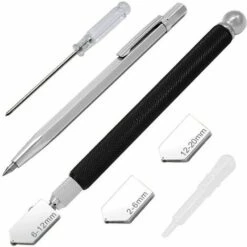Dontodent Professioneller Glasschneider, Manueller Glasschneider, Diamant-Glasschneider, Glasschneider, Glasschneider Für 2-20 Mm, Selbstölender Glasschneider, Griff Aus Wolframlegierung