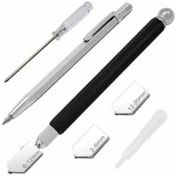 Dontodent Glasschneider, Hartmetall-Glasschneider, Professionelles Wolframkarbid, Silber-Glasschneider, Glasschneider, Flaschenschneider, Glasschneider Für 2-20 Mm