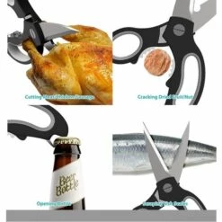 BF Küchenschere Professionelle Edelstahl-Küchenschere, Extra Scharf, Für Knochen, Fisch, Geflügel, Obst, Gemüse, Nüsse -Angebote Schneidwerkzeug Store 64179948 3