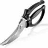 BF Küchenschere Multifunktions Fleischschere Hühnerschere Geflügel Edelstahlschere Hühnerknochen Fleisch Kräuter Gemüseschere (Schwarz)