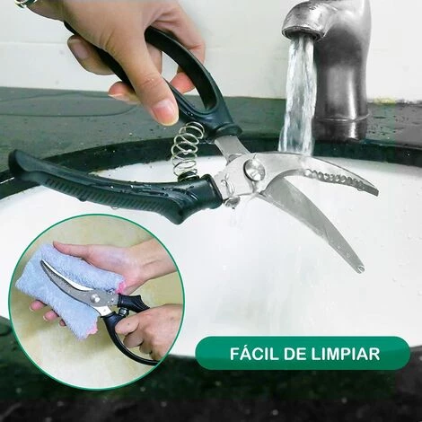 BF Küchenschere Multifunktions Fleischschere Hühnerschere Geflügel Edelstahlschere Hühnerknochen Fleisch Kräuter Gemüseschere (Schwarz) 4 BF Küchenschere Multifunktions Fleischschere Hühnerschere Geflügel Edelstahlschere Hühnerknochen Fleisch Kräuter Gemüseschere (Schwarz) – Bild 4