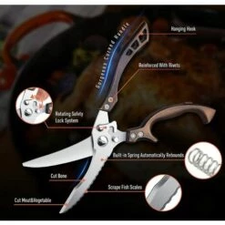 BF Professionelle Küchenschere Edelstahl Geflügelschere Gezahnte Fleischschere Knochenschere Mit Geschenkbox Für Hühnerfleisch Gemüse Fisch Truthahn -Angebote Schneidwerkzeug Store 64179996 3