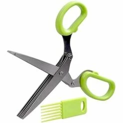 BF 19cm Gehackt 5 Lagen Basilikum Rosmarin Küchenschere Hacken Frühlingszwiebel Messer Kräuter Waschen Gewürz Kochwerkzeug Grün Schneiden