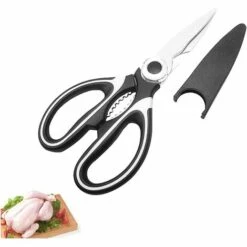 BF Scharfe Klingen-Küchenschere Mit Abdeckung Edelstahl-Küchenschere Huhn Gemüse Fisch Geflügel Blumen Nüsse Fleisch BBQ Pizza Multitools