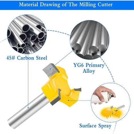 MINKUROW Schaft-Holzfräser T-förmiger Holzfräser 1/4-Zoll-Schaft-Planfräser Mit 8-mm-Schaft T-Nut-Fräser-Holzbearbeitungswerkzeug 3 MINKUROW Schaft-Holzfräser T-förmiger Holzfräser 1/4-Zoll-Schaft-Planfräser Mit 8-mm-Schaft T-Nut-Fräser-Holzbearbeitungswerkzeug – Bild 3
