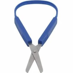 MINKUROW Kinderschlaufenschere Geeignete Leicht Zu öffnende Schere Für Besondere Bedürfnisse Sicherheitsrunde Offene Griffe, Blau