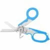 LIFCAUSAL Multitool-Schere, Faltbar, 6-in-1-Multifunktionsschere, Notfallschere, Outdoor Survival, Heimreparatur, Hartmetall, Glasbrecher, Sauerstofftank, Schraubenschlüssel, Ringschneider, Gurtschneider, Lineal (blau)