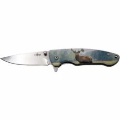 Third Assisted Knife, Mango Stahl Mit 3D-Hirschdruck, 7,4 Cm Lange Klinge Aus Rostfreiem Stahl, K2911C