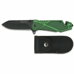 MARTINEZ ALBAINOX Taktisches Messer Albainox Grün, Entworfen In Spanien, Spitze Glasbrecher, Klinge 8,6 Cm Edelstahl, Nylonkoffer, 19748