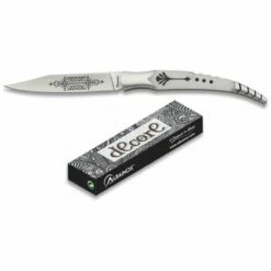 MARTINEZ ALBAINOX Albainox Dekoriertes Weißes Messer, Stahlzwinge, Mango PVC, Edelstahlklinge 8,8 Cm, Farbkasten, 19789