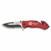 Zivilschutz Taktisches Sicherheitsmesser Martinez Albainox Mit Mango Rotes Aluminium Und 5,8 Cm Edelstahlklinge. Inklusive Clip, Sicherheitsgurtschneider, Glasschneiderspitze Und Farbkoffer 19904GR262