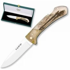 Handgefertigtes Messer ART-1 Miguel Nieto Von 18 Cms, Mit Stahlklinge Von 8 Cms Und Mango Hirschhorn Mit Präsentationsbox, Limitierte Auflage