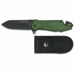 MARTINEZ ALBAINOX Taktisches Messer Albainox Grün, Edelstahlklinge 8,6 Cm, Glasbrecherspitze, Sicherheitsgurtschneider, 19753