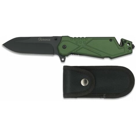 MARTINEZ ALBAINOX Taktisches Messer Albainox Grün, Edelstahlklinge 8,6 Cm, Glasbrecherspitze, Sicherheitsgurtschneider, 19753 1 MARTINEZ ALBAINOX Taktisches Messer Albainox Grün, Edelstahlklinge 8,6 Cm, Glasbrecherspitze, Sicherheitsgurtschneider, 19753