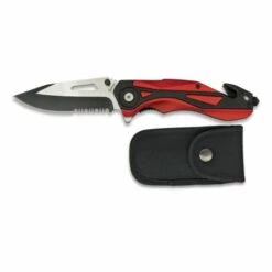 MARTINEZ ALBAINOX Albainox Taktisches Messer, Mango Aluminium, Klinge Aus Rostfreiem Stahl 8,3 Cm, FOS-Öffnung, Rot