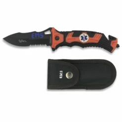 Assistierter Rasierer Martinez Albainox EMS, Mango ABS-Gummi, Fos-Öffnungssystem, 9,1 Cm Edelstahlklinge. Inklusive Clip, Glasbruchspitze, Sicherheitsgurtschneider Und 19894-A Nylonhülse.