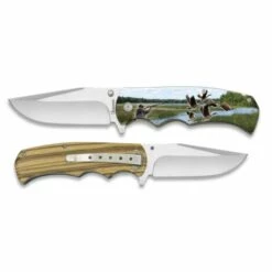 Taschenmesser Martinez Albainox Mit Mango Holzfotodruck 3d Duck Hunter, Klinge Aus Edelstahl 8,8 Cm - Inklusive Clip Und Farbkasten
