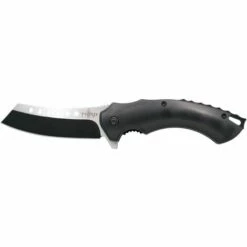 Third Power Knife, Mango Schwarzes ABS, 8,5 Cm Lange Satinierte Klinge Aus Rostfreiem Stahl, Horizontales Muster, Schwarzer Schnitt, K2908BK