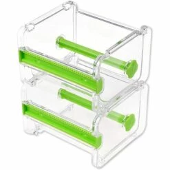 HEGUYEY 2 Stück Klebebandspender, Cutter, Klebebandrollenhalter, Organizer, Abdeckband, Desktop-Klebeband, Selbstklebende Klebebandrolle, Grün