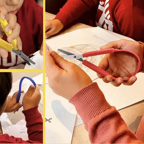 HEGUYEY 3 Stück Farbige Schlaufenscheren, Selbstöffnende Sicherheitsschere, Leicht Zu Greifende Kinderschere Für Besondere Bedürfnisse, Sicherheitsgriffe Mit Runder Spitze, 3 Farben 5 HEGUYEY 3 Stück Farbige Schlaufenscheren, Selbstöffnende Sicherheitsschere, Leicht Zu Greifende Kinderschere Für Besondere Bedürfnisse, Sicherheitsgriffe Mit Runder Spitze, 3 Farben – Bild 5