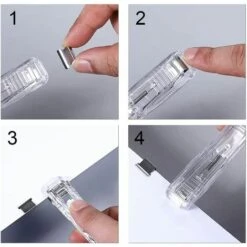 HEGUYEY 3er-Pack Tragbarer Büroklammerspender Mit 150 Edelstahl-Nachfüllklammern, Schneller Papierschneider Für Büro Und Schule -Angebote Schneidwerkzeug Store 64880345 4