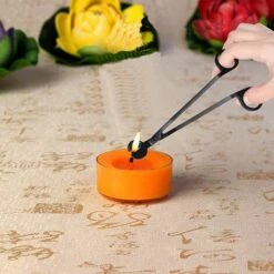 PERLE RARE Kerzendochtschneider, Kerzendochtschneider, Edelstahl Poliert, Holzdocht, Öllampe, Kerzenzubehör, Schneideschere (Schwarz) -Angebote Schneidwerkzeug Store 64908590 5